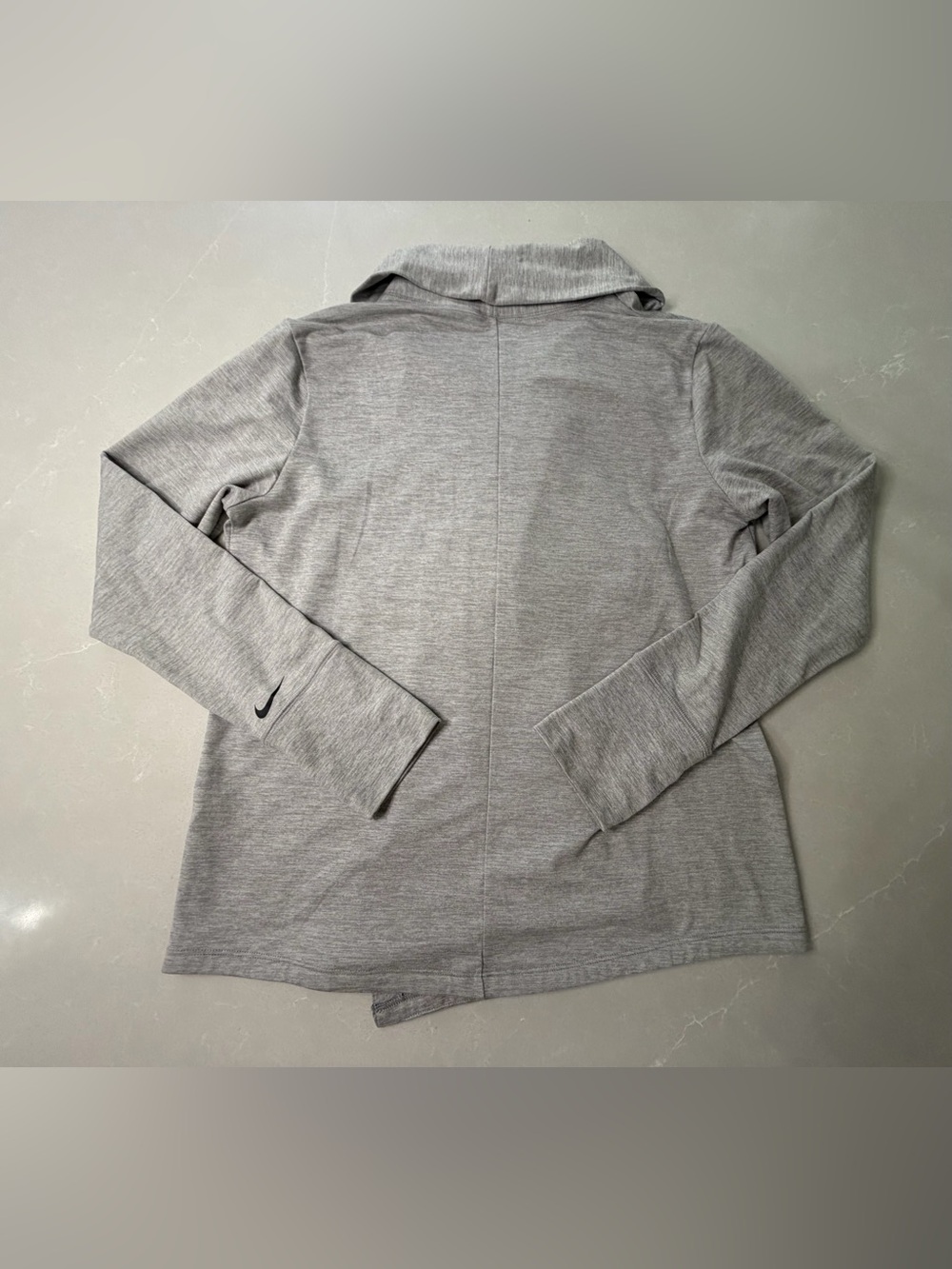 Nike Yoga Collection Open Front Draped Cardigan Top Atmosphere Grey S - Picture 8 of 12